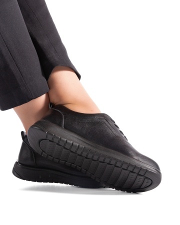 Pantofi dama casual negri din piele ecologica T521-marimi mari pana la 43 - Img 3