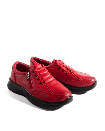 Pantofi dama casual rosii din piele ecologica J12 - Img 5