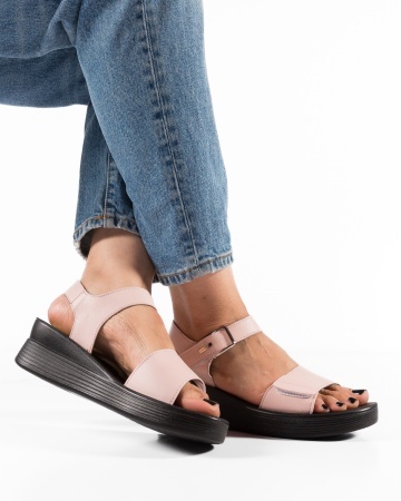 Sandale dama cu Platforma Roz din Piele Ecologica Ione - Img 4