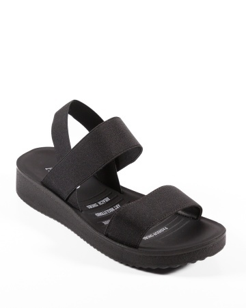 Sandale dama Negre cu Barete elastice Mann - Img 5