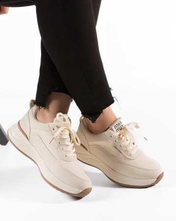 Sneakers dama Bej din Piele Ecologica Picuu - Img 4