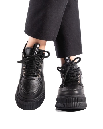 Sneakers dama negri cu platforma 7795 - Img 4