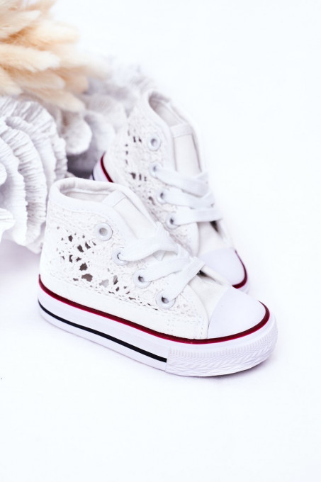 Children's High Sneakers With Lace White Roly-Poly SH15266 - White