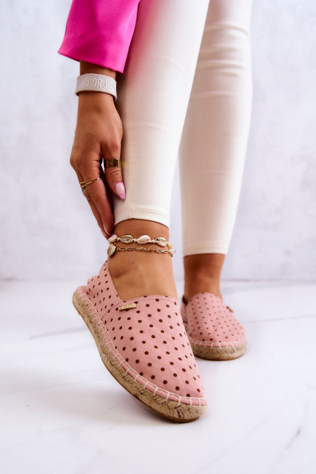 Women's Espadrilles With Polka Dots Big Star JJ274869 Pink SH18912 - Shades of pink