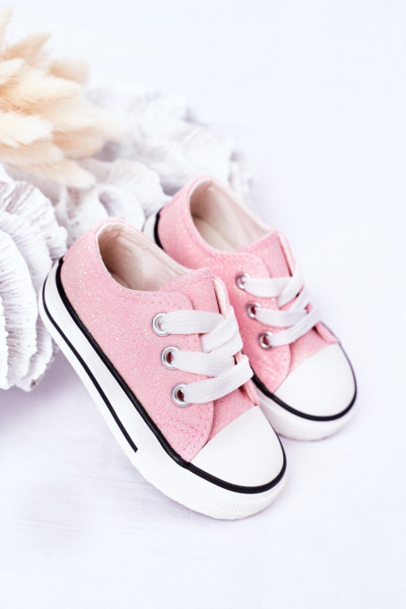 Children's Glitter Sneakers Pink Bling-Bling SH15272 - Shades of pink