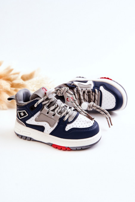 Children's High Sport Shoes Navy Blue Bruce SH19582 - Shades of navy blue