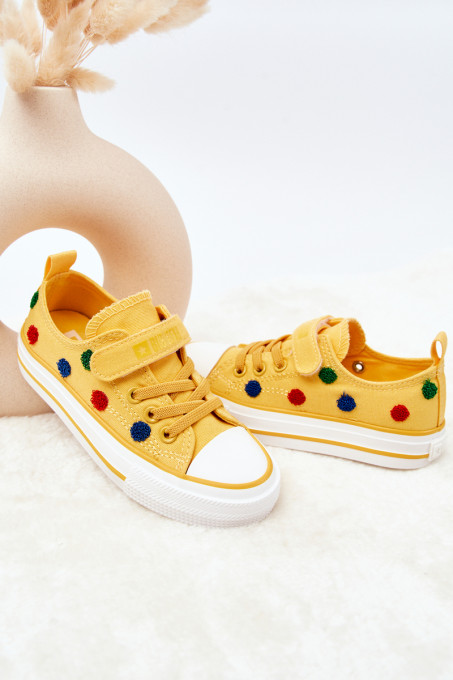 Children's Sneakers With Velcro BIG STAR JJ374056 Yellow SH18025 - Shades of yellow and gold