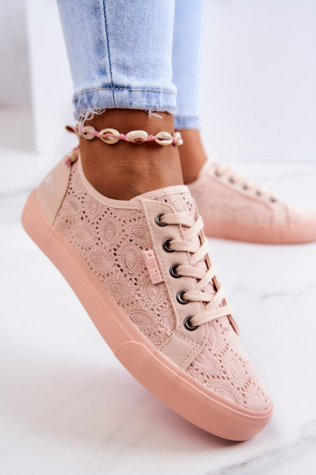 Openwork Sneakers BIG STAR JJ274059 Light pink JJ274059 L.PINK(NUDE) - Shades of pink