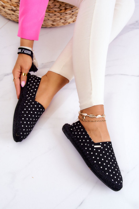 Women's Espadrilles With Polka Dots Big Star JJ274867 Black SH18913 - Black