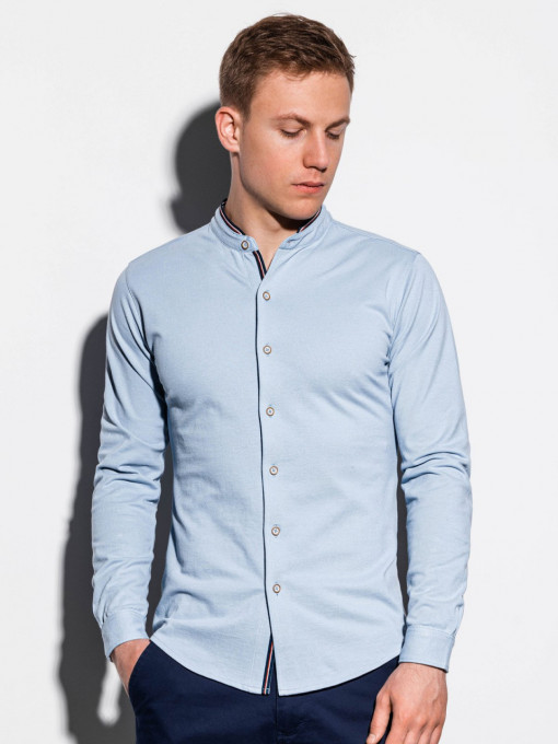 Мъжка риза slim fit K542 - синя
