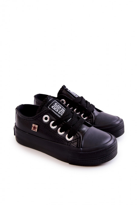 Children's Leather Sneakers BIG STAR JJ374311 Black SH19193 - Black