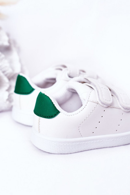 Children's Sneakers With Velcro White-Green California SH15393 - White