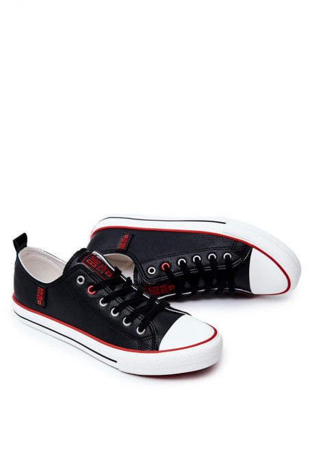 Men's Leather Sneakers BIG STAR JJ174068 Black SH18031 - Black