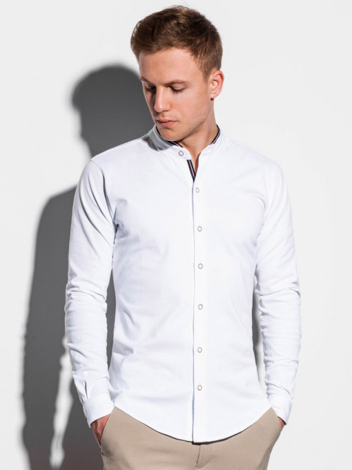 Мъжка риза slim fit K542 - бяла