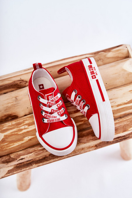 Children's Cloth Sneakers BIG STAR KK374071 Red SH21586 - Shades of red
