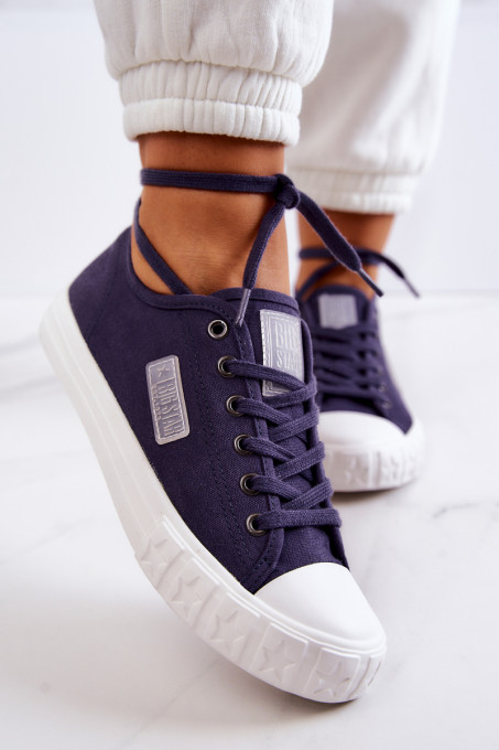 Classic Women's Sneakers BIG STAR JJ274494 Navy Blue SH18661 - Shades of navy blue