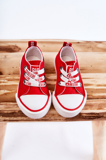 Children's Cloth Sneakers BIG STAR KK374051 Red SH21598 - Shades of red