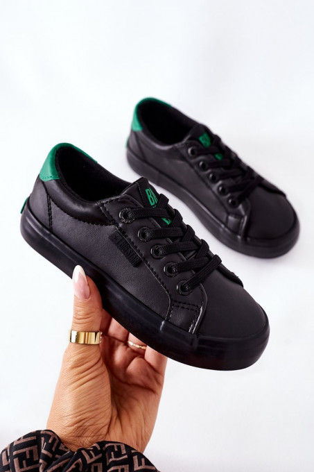 Children's Leather Sneakers BIG STAR DD374147 Black SH15882 - Black