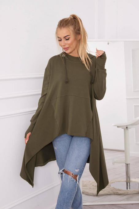 Дамска туника с дълъг ръкав 9385 - khaki