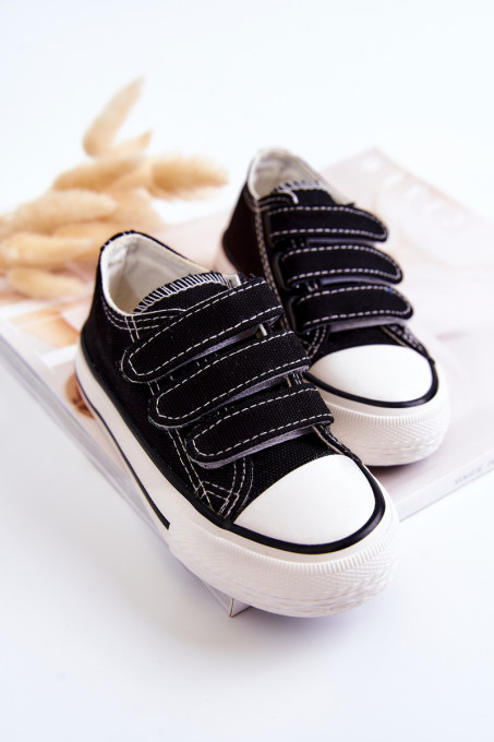 Children's Sneakers With Velcro Black Bernie SH19081 - Black