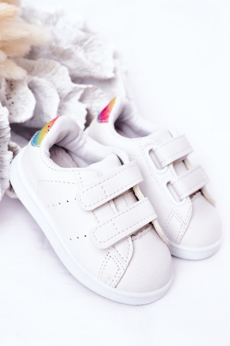 Children's Sneakers With Velcro White-Rainbow Cute Girl SH15269 - White