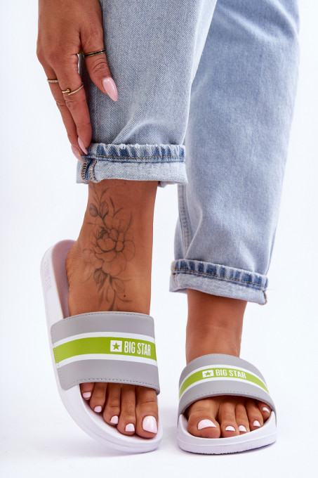 Light Foam Slippers Big Star JJ274647 White-Gray SH26610 - White