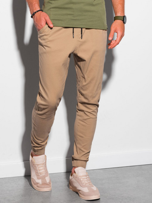 Мъжки джогър панталон P885 - светъл camel