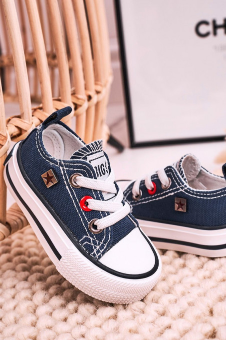 Children's Classic Low Sneakers BIG STAR HH374195 Navy SH13716 - Shades of navy blue