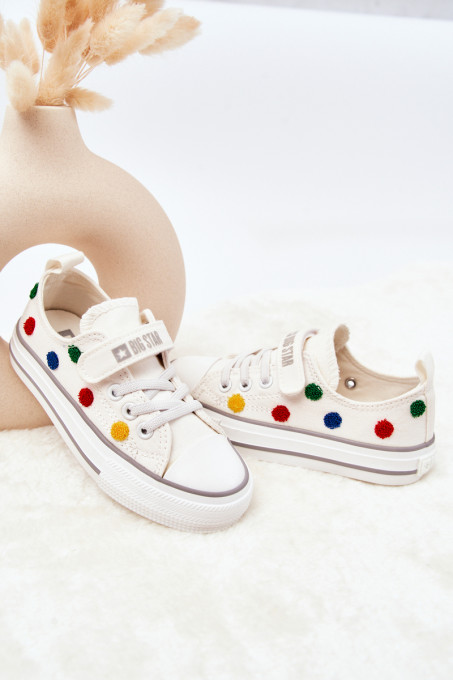 Children's Sneakers With Velcro BIG STAR JJ374053 White SH17998 - White