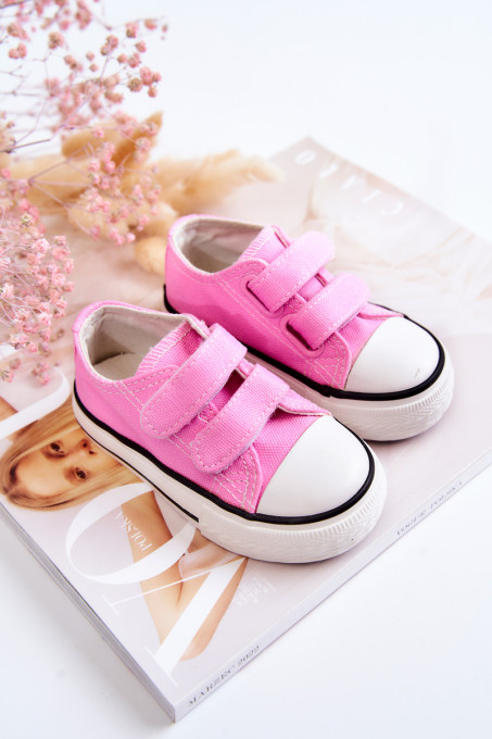 Children's Sneakers With Velcro Pink Bernie SH19082 - Shades of pink