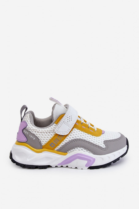 Children's Sport Shoes With Velcro Big Star JJ374257 White and Yellow SH23888 - Multicolour