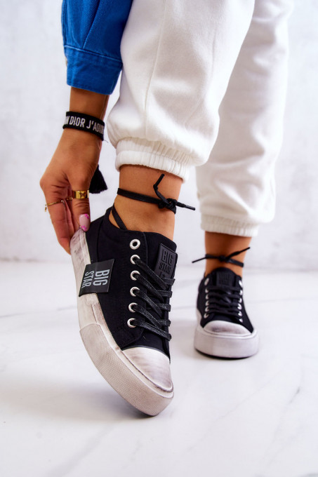 Women's sneakers BIG STAR JJ274354 Black and White SH18888 - Black