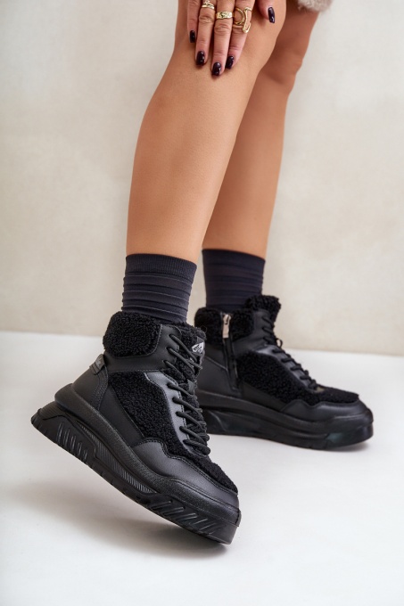 Дамски високи кецове Lee Cooper LCJ-24-47-3145 SH34300 - черни