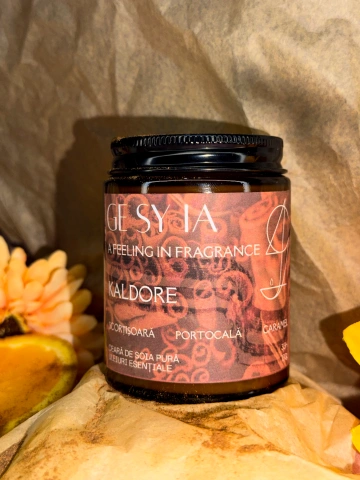 Lumânare parfumată KALDORE -scorțișoară, portocală, caramel 130g - Img 2