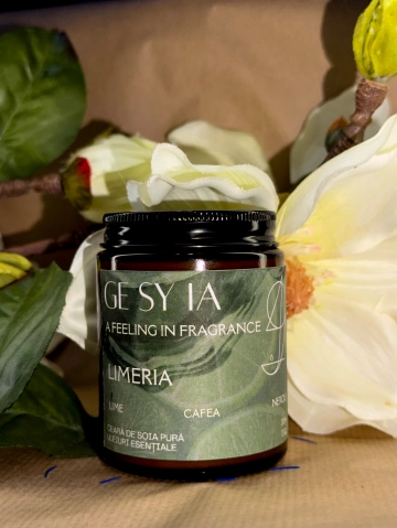 Lumânare parfumată LIMERIA - lime, cafea, neroli 130g