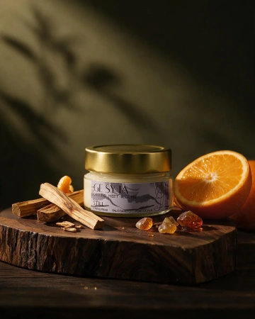 Lumânare parfumată STILL - chihlimbar, palo santo, portocală