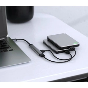 Adaptor USB cu 4 iesiri, transfer rapid de date, USB 3.0 si 2.0, carcasa aluminiu, Plug & Play, pentru laptop si PC - Img 5