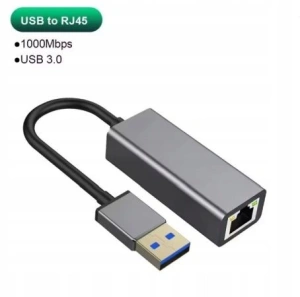 Adaptor USB-RJ45, Ethernet, 1000 Mbps, USB 3.0/2.0, Plug&Play, aluminiu, pentru tableta, PC, laptop, argintiu, 2.3 x 15.8 cm - Img 7