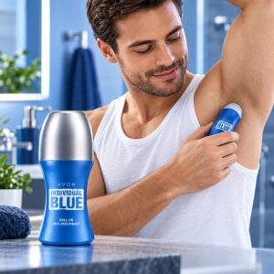 Avon Individual Blue pentru bărbați – Apă de toaletă 100 ml cu opțiuni Roll-on 50 ml și Gel de duș 250 ml - Img 4