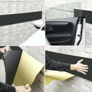 Banda protectoare pentru garaj si portiere, spuma EVA autoadeziva, amortizare impact, 200 x 20 x 0.4 cm, negru - Img 5