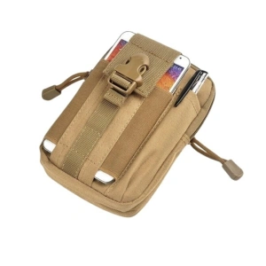 Borseta tactica pentru talie multifunctionala 1L, organizator EDC, poliester rezistent, impermeabil, bej 18 cm - Img 4