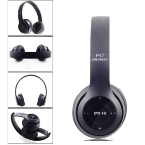 Casti audio, wireless, Bluetooth, lumini LED, radio FM, MP3, negru - Img 6