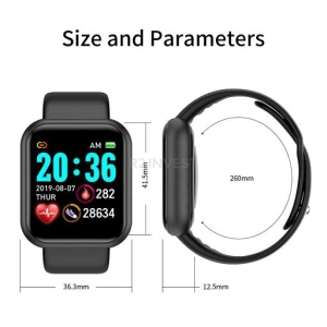 Ceas smartwatch, Bluetooth, monitorizare somn, pedometru, puls, activitati, notificari, negru - Img 2