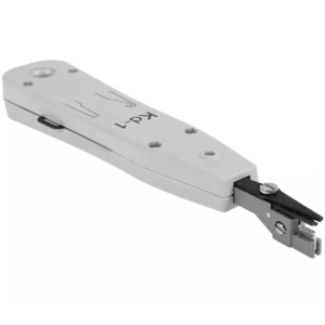 Cleste de sertizat LSA cu cutit KRONE si senzor, pentru conectarea cablurilor 0.35 mm si 0.7 mm, plastic + metal, alb, lungime 18 cm - instrument profesional pentru electricieni si tehnicieni IT - Img 4