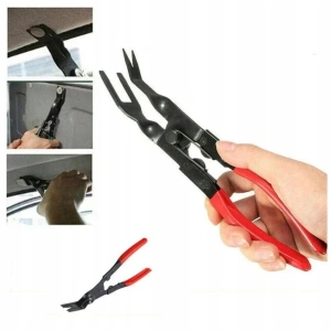 Cleste profesional pentru demontare clipsuri auto, pini si cleme tapiterie, extractor pentru ornamente si benzi decorative, otel calit, manere ergonomice - Img 3
