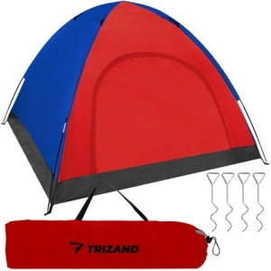 Cort camping cu plasa anti insecte,pentru 2-3 persoane,190x190x123 cm - Albastru/Rosu - Img 9