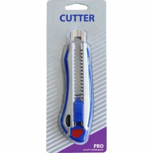 Cutter profesional 18 mm cu auto incarcare, lama inox + 5 rezerve, corp aluminiu si grip cauciuc antiderapant - Img 2