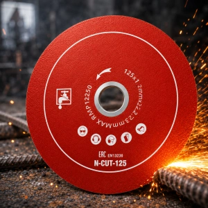 Disc diamantat rosu 125 mm pentru taiere si slefuire, dubla fata diamantata, grosime 1.2 mm, prindere 22.23 mm, pentru ceramica, gresie, faianta si piatra - Img 5