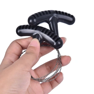 Fierastrau portabil din sarma pentru camping si supravietuire, cablu otel 60 cm, manere ergonomice plastic - Img 8