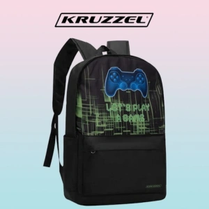 Ghiozdan rucsac scolar Kruzzel 22L, negru, cu rucsac si sac pentru incaltaminte, dimensiuni 44x28x20cm - Img 3